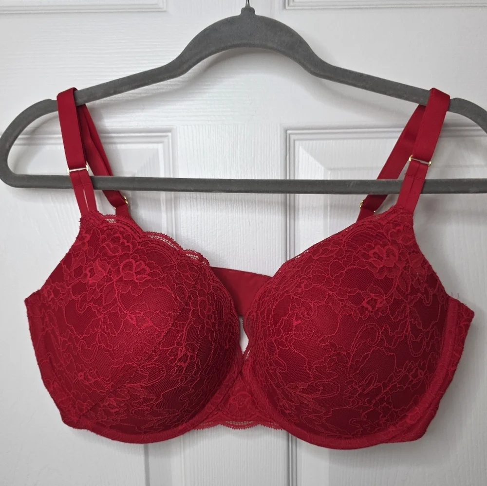 JOYSPUN Women's Red Lace Push Up Bra